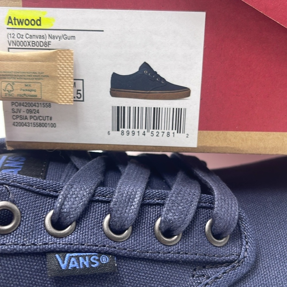 Vans Men’s Blue Canvas Sneakers Gum Sole Vans Atwood
(12 Oz Canvas) Navy/Gum NIB - Picture 16 of 16